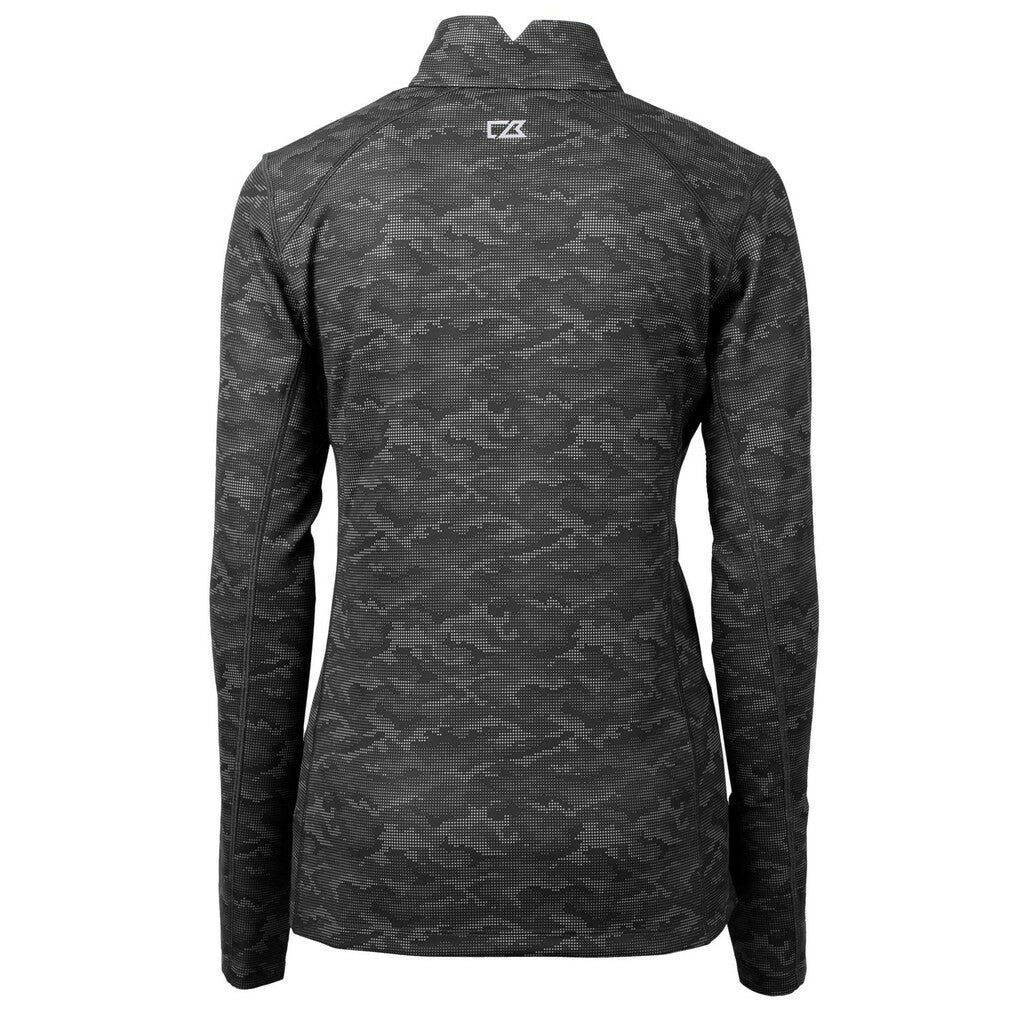 NFL Minnesota Vikings Cutter & Buck Women's Traverse Camo Print Stretch Quarter-Zip Pullover Top
