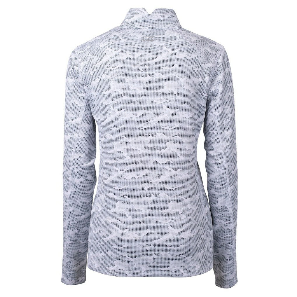 NFL Minnesota Vikings Cutter & Buck Women's Traverse Camo Print Stretch Quarter-Zip Pullover Top
