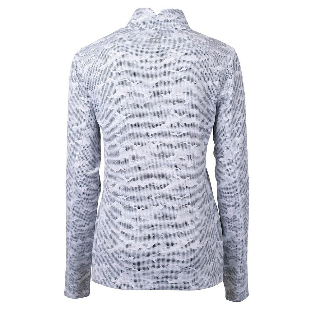 NFL Minnesota Vikings Cutter & Buck Women's Traverse Camo Print Stretch Quarter-Zip Pullover Top
