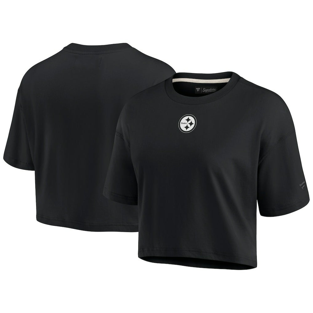 NFL Pittsburgh Steelers Women's Elements Super Soft Boxy Cropped T-Shirt