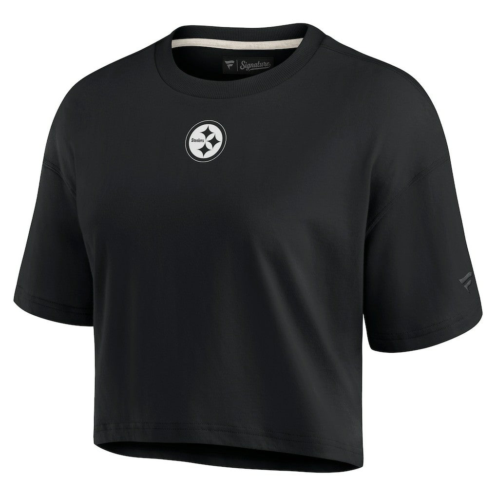 NFL Pittsburgh Steelers Women's Elements Super Soft Boxy Cropped T-Shirt