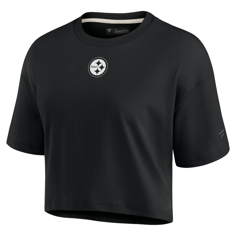NFL Pittsburgh Steelers Women's Elements Super Soft Boxy Cropped T-Shirt
