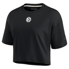 NFL Pittsburgh Steelers Women's Elements Super Soft Boxy Cropped T-Shirt