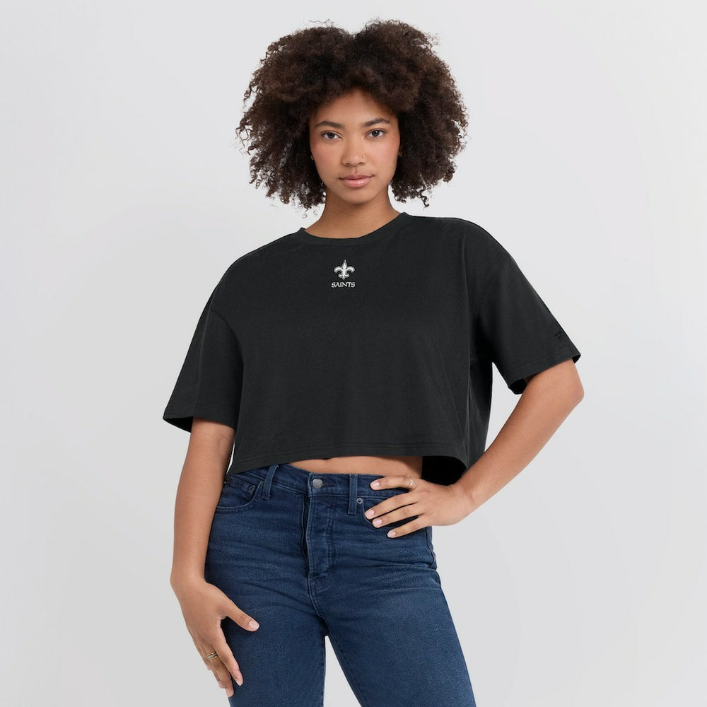 NFL New Orleans Saints Women's Elements Super Soft Boxy Cropped T-Shirt