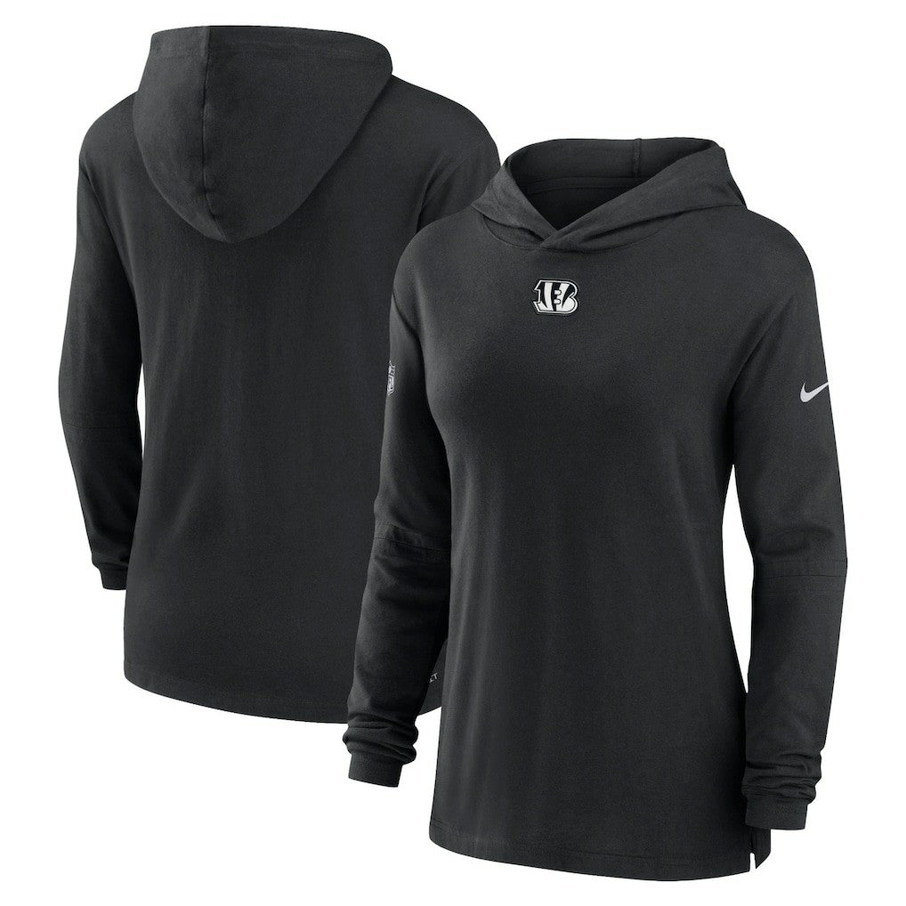 NFL Cincinnati Bengals Women's Sideline Performance Long Sleeve Hoodie T-Shirt