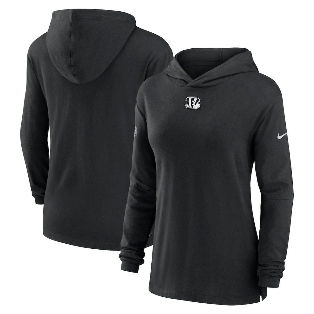 NFL Cincinnati Bengals Women's Sideline Performance Long Sleeve Hoodie T-Shirt