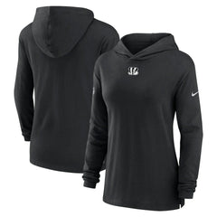 NFL Cincinnati Bengals Women's Sideline Performance Long Sleeve Hoodie T-Shirt