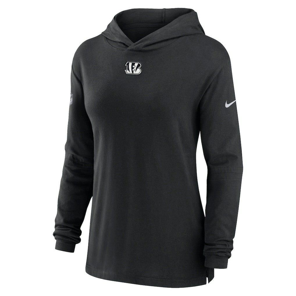 NFL Cincinnati Bengals Women's Sideline Performance Long Sleeve Hoodie T-Shirt
