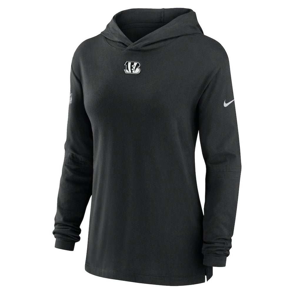 NFL Cincinnati Bengals Women's Sideline Performance Long Sleeve Hoodie T-Shirt