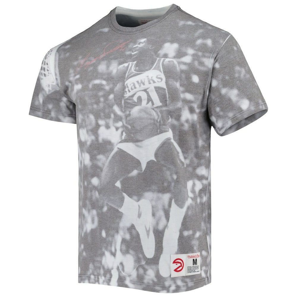 Dominique Wilkins Atlanta Hawks Above The Rim T-Shirt - Heather Gray | Mitchell & Ness sale