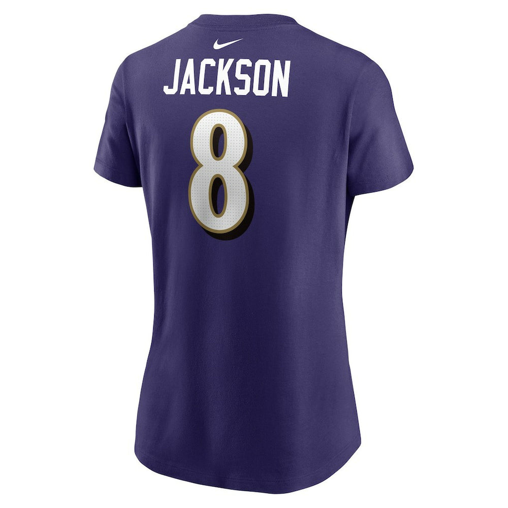 NFL Baltimore Ravens Lamar Jackson  Women's Player Name & Number T-Shirt
