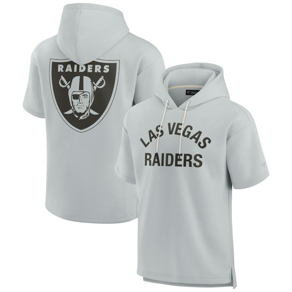 NFL Las Vegas Raiders Unisex Elements Super Soft Fleece Short Sleeve Pullover Hoodie
