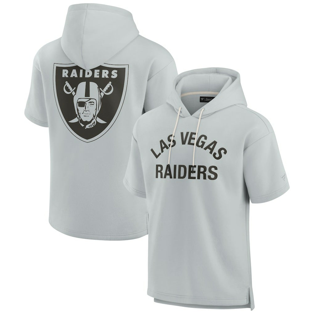 NFL Las Vegas Raiders Unisex Elements Super Soft Fleece Short Sleeve Pullover Hoodie