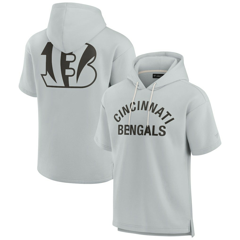 NFL Cincinnati Bengals Unisex Elements Super Soft Fleece Short Sleeve Pullover Hoodie