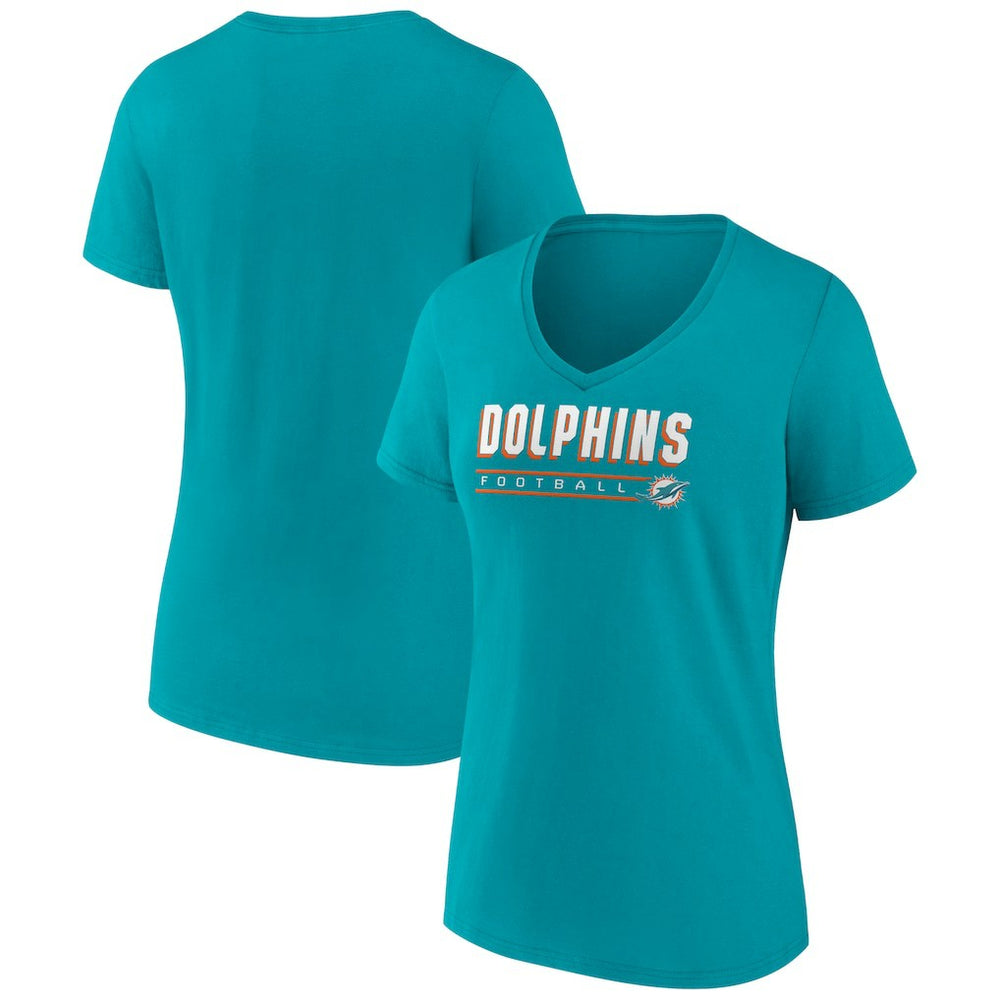 NFL Miami Dolphins Women's Primary Play V-Neck T-Shirt