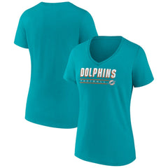 NFL Miami Dolphins Women's Primary Play V-Neck T-Shirt