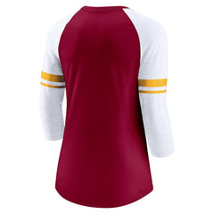 NFL Washington Commanders Women's Fashion 3/4-Sleeve Lightweight Raglan Fashion T-Shirt