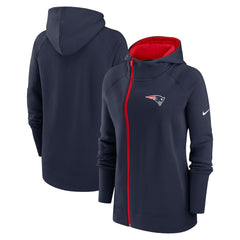 NFL New England Patriots Women's Asymmetrical Raglan Full-Zip Hoodie