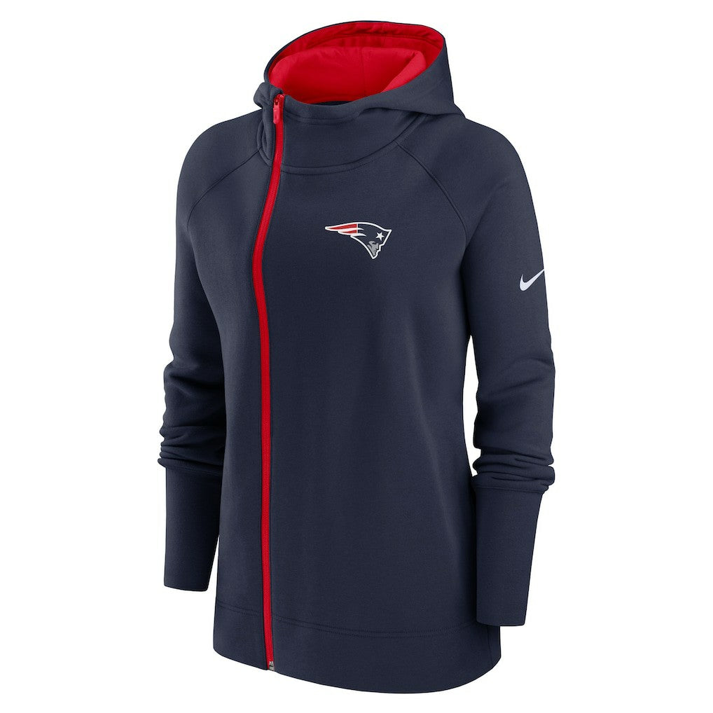 NFL New England Patriots Women's Asymmetrical Raglan Full-Zip Hoodie