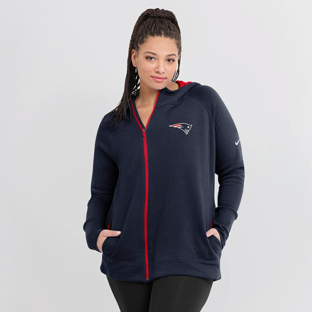 NFL New England Patriots Women's Asymmetrical Raglan Full-Zip Hoodie