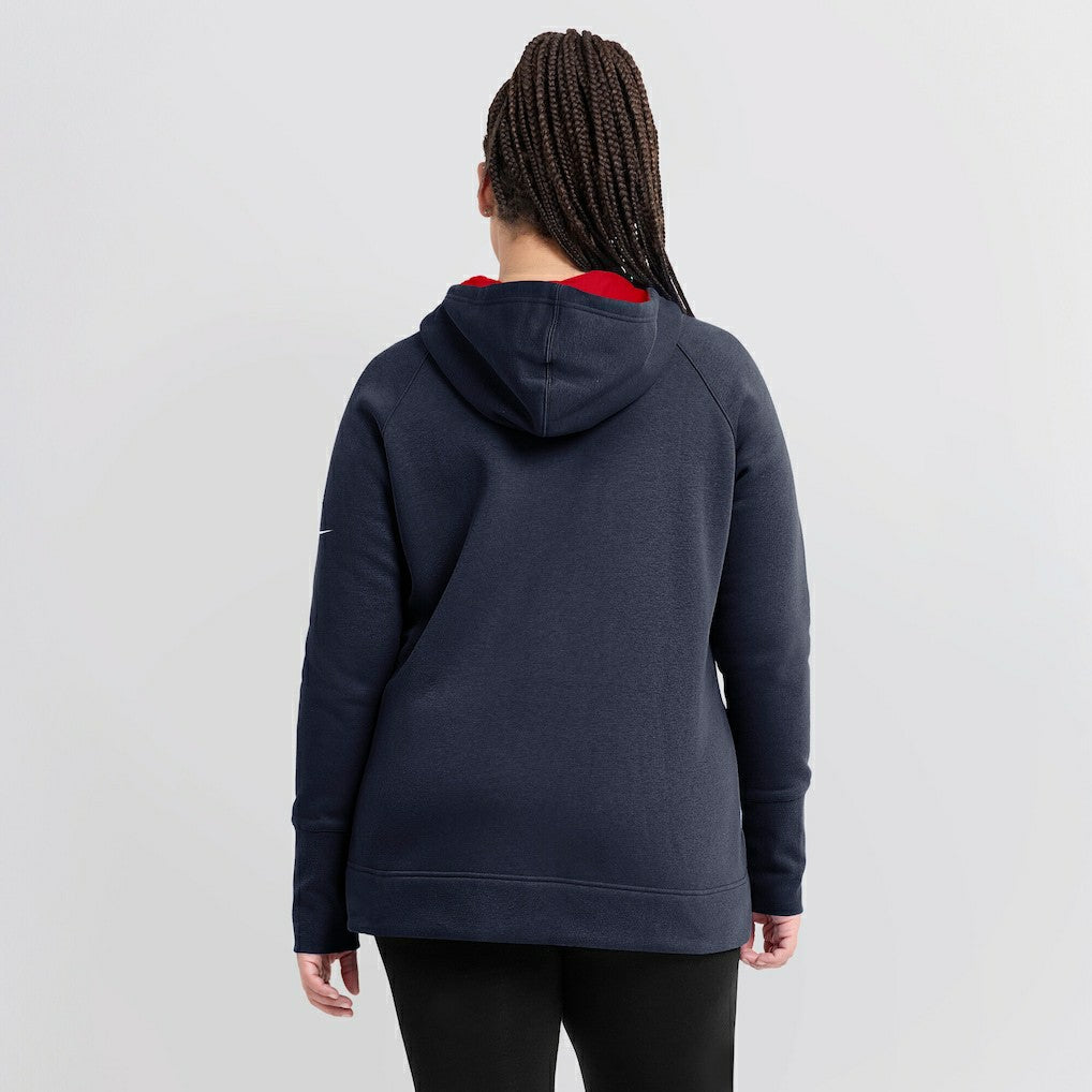 NFL New England Patriots Women's Asymmetrical Raglan Full-Zip Hoodie