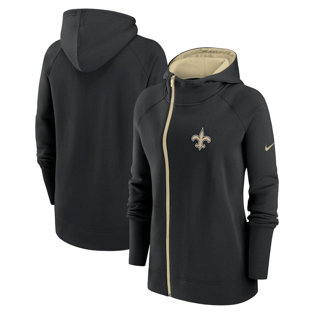 NFL New Orleans Saints Women's Asymmetrical Raglan Full-Zip Hoodie