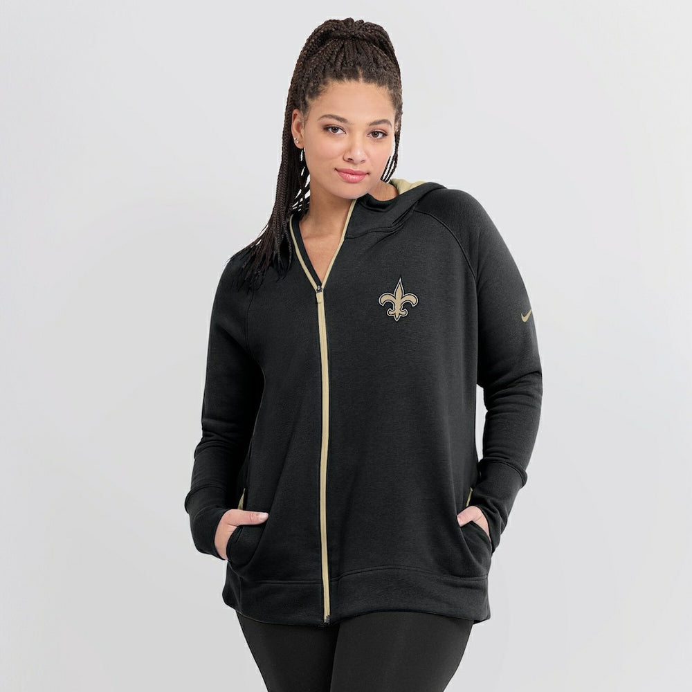 NFL New Orleans Saints Women's Asymmetrical Raglan Full-Zip Hoodie