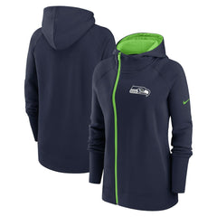 NFL Seattle Seahawks Women's Asymmetrical Raglan Full-Zip Hoodie