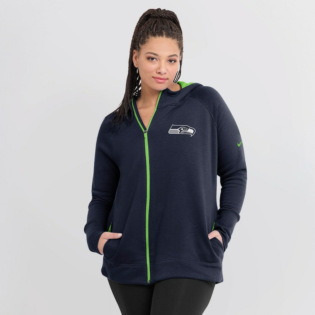 NFL Seattle Seahawks Women's Asymmetrical Raglan Full-Zip Hoodie