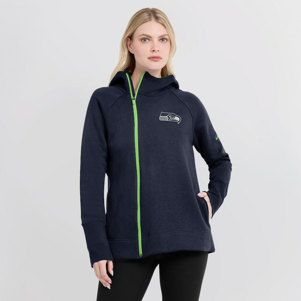 NFL Seattle Seahawks Women's Asymmetrical Raglan Full-Zip Hoodie