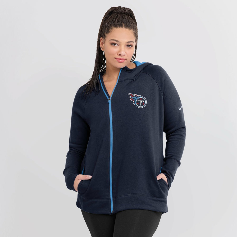 NFL Tennessee Titans Women's Asymmetrical Raglan Full-Zip Hoodie