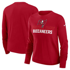 NFL Tampa Bay Buccaneers Women's Modest Crop Performance Long Sleeve T-Shirt