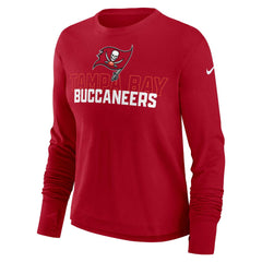 NFL Tampa Bay Buccaneers Women's Modest Crop Performance Long Sleeve T-Shirt