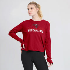 NFL Tampa Bay Buccaneers Women's Modest Crop Performance Long Sleeve T-Shirt