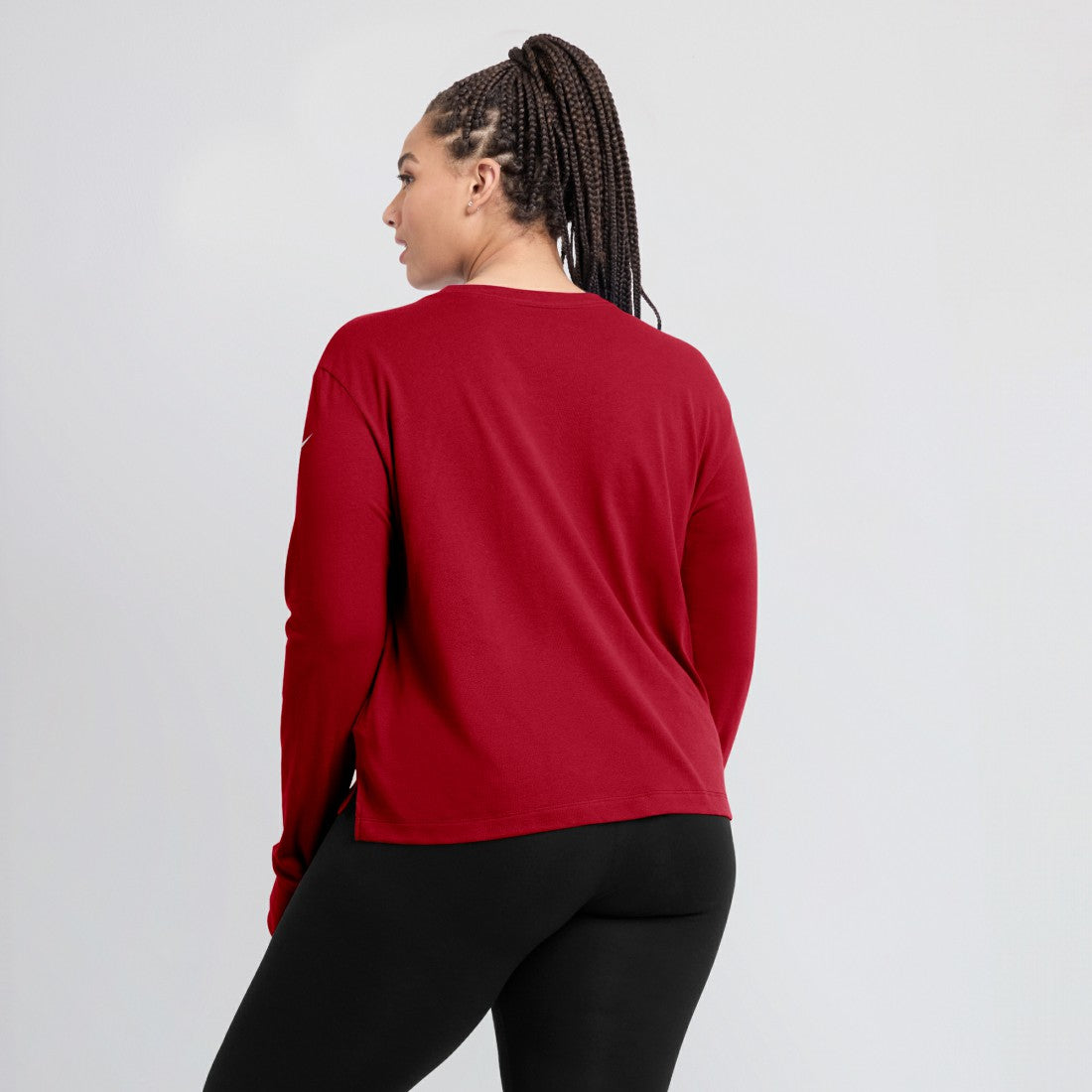 NFL Tampa Bay Buccaneers Women's Modest Crop Performance Long Sleeve T-Shirt