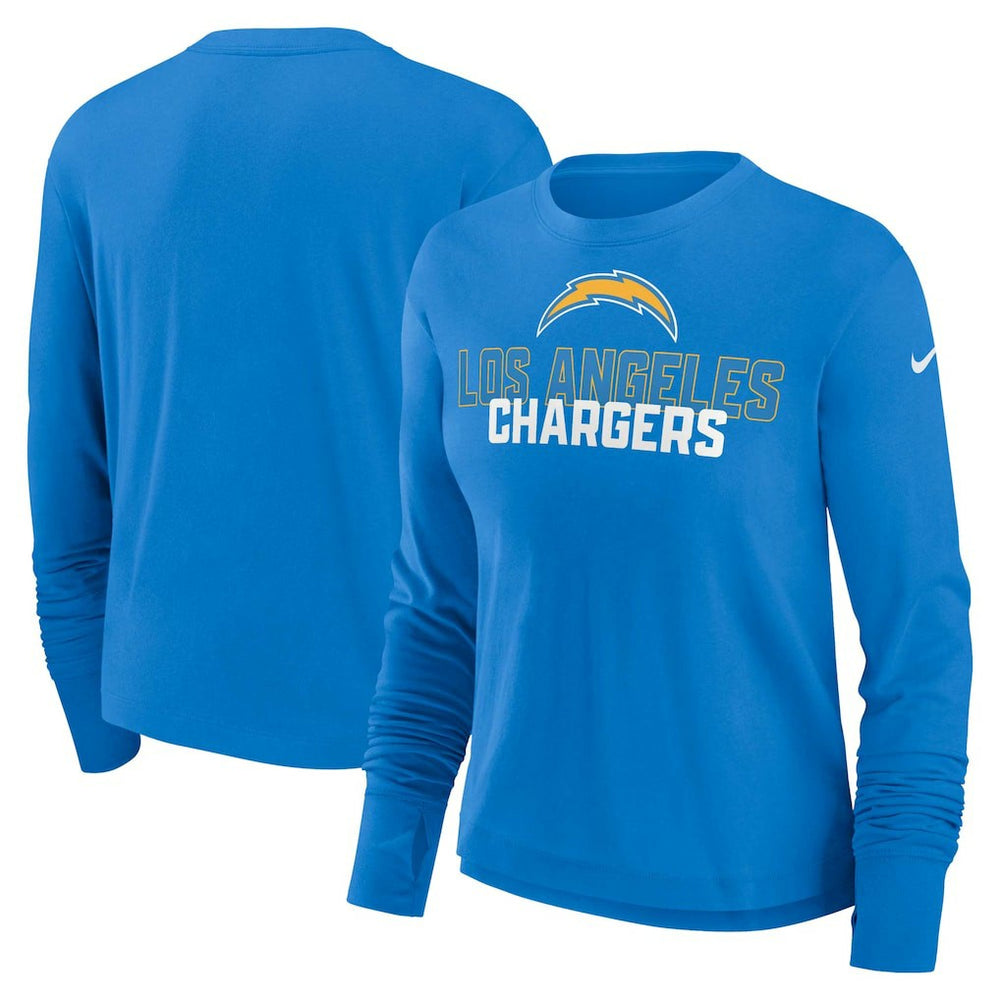 NFL Los Angeles Chargers Women's Modest Crop Performance Long Sleeve T-Shirt