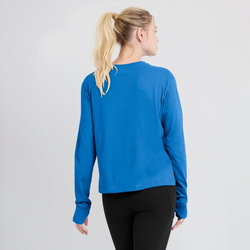 NFL Los Angeles Chargers Women's Modest Crop Performance Long Sleeve T-Shirt