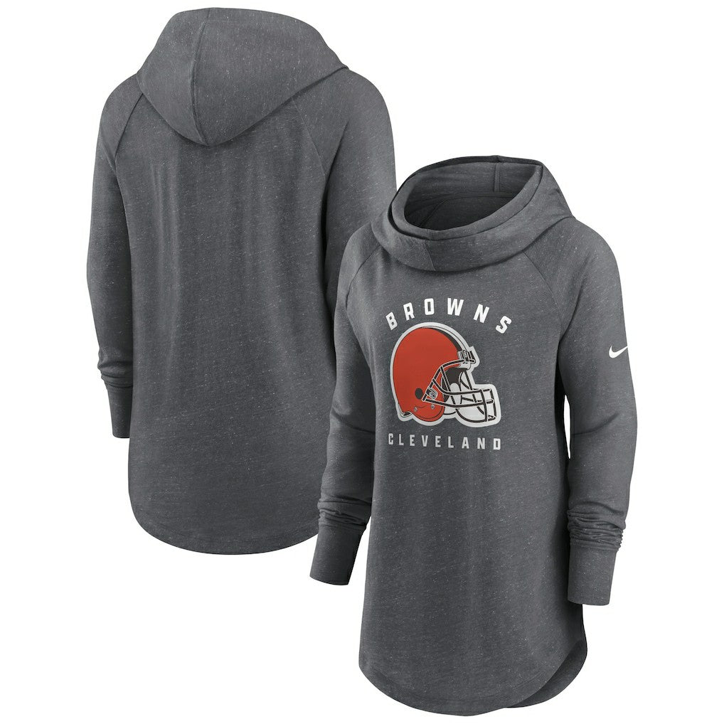 NFL Cleveland Browns Women's Raglan Funnel Neck Pullover Hoodie