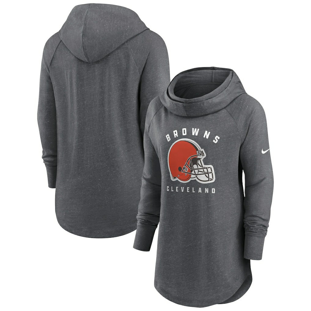 NFL Cleveland Browns Women's Raglan Funnel Neck Pullover Hoodie