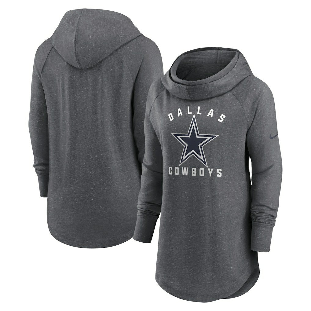 NFL Dallas Cowboys Women's Raglan Funnel Neck Pullover Hoodie