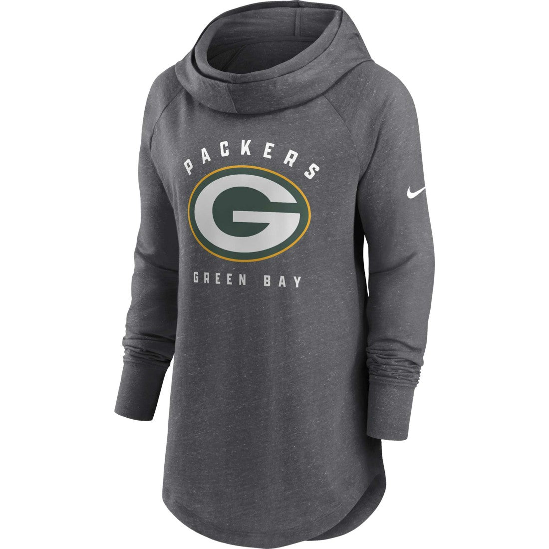 NFL Green Bay Packers Women's Raglan Funnel Neck Pullover Hoodie