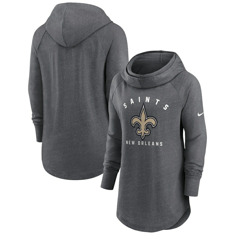 NFL New Orleans Saints Women's Raglan Funnel Neck Pullover Hoodie