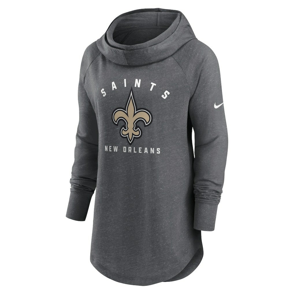 NFL New Orleans Saints Women's Raglan Funnel Neck Pullover Hoodie