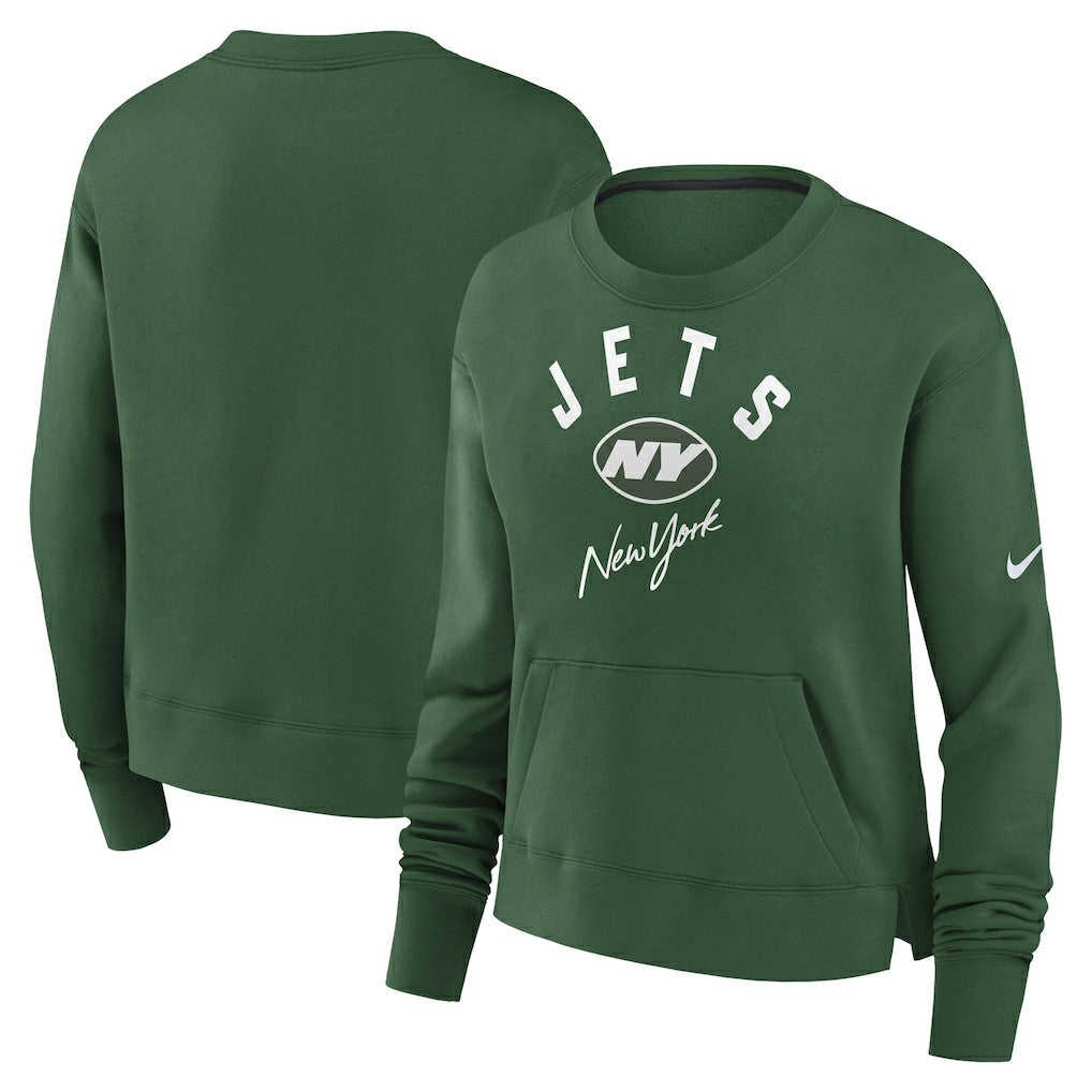 NFL New York Jets Women's High Hip Fleece Pullover Sweatshirt