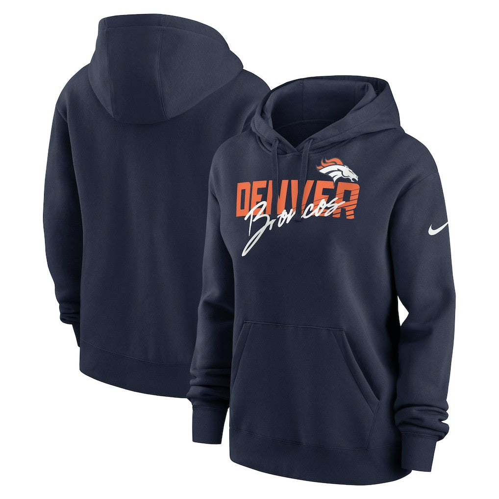 NFL Denver Broncos Women's Wordmark Club Fleece Pullover Hoodie