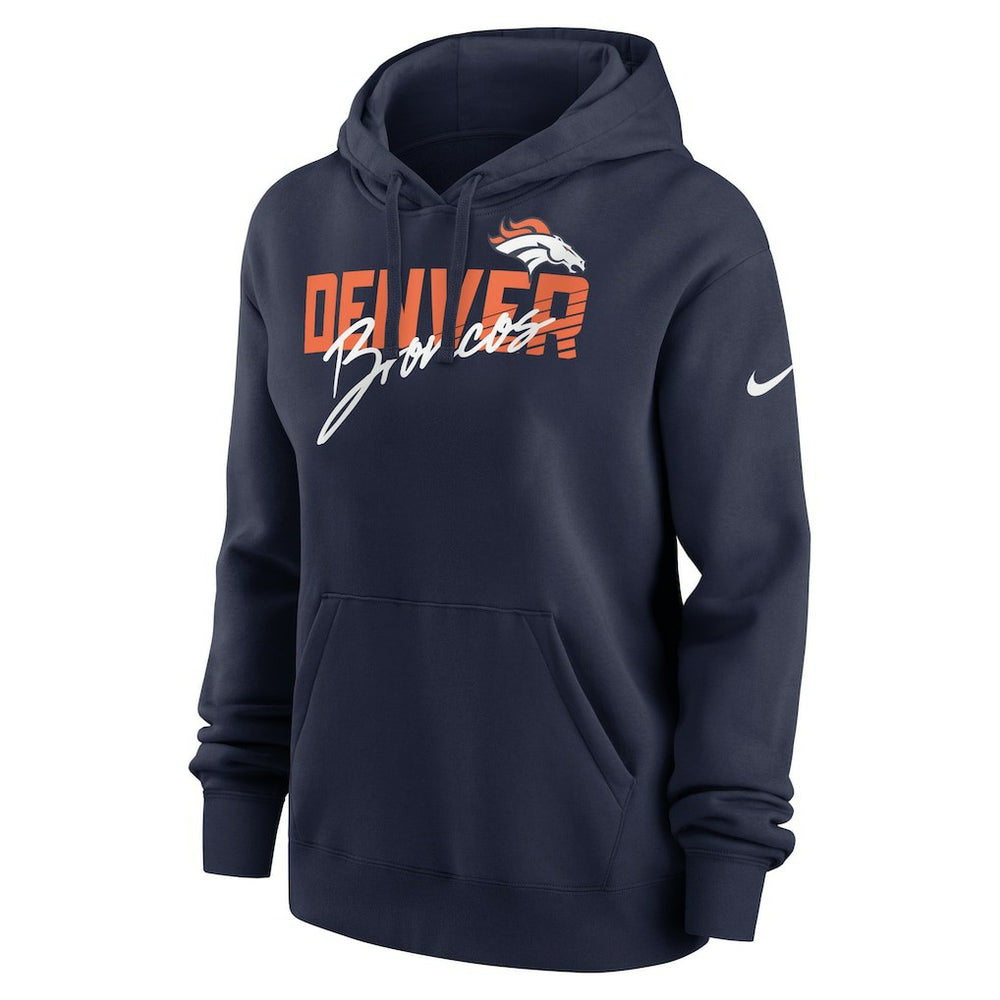 NFL Denver Broncos Women's Wordmark Club Fleece Pullover Hoodie