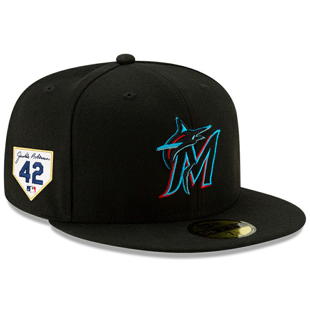 Miami Marlins 2024 Jackie Robinson Day 59FIFTY Fitted Hat - Black | New Era