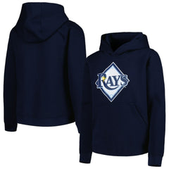 Tampa Bay Rays Youth Team Primary Logo Pullover Hoodie - Navy