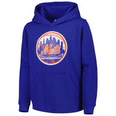New York Mets Youth Team Primary Logo Pullover Hoodie - Royal