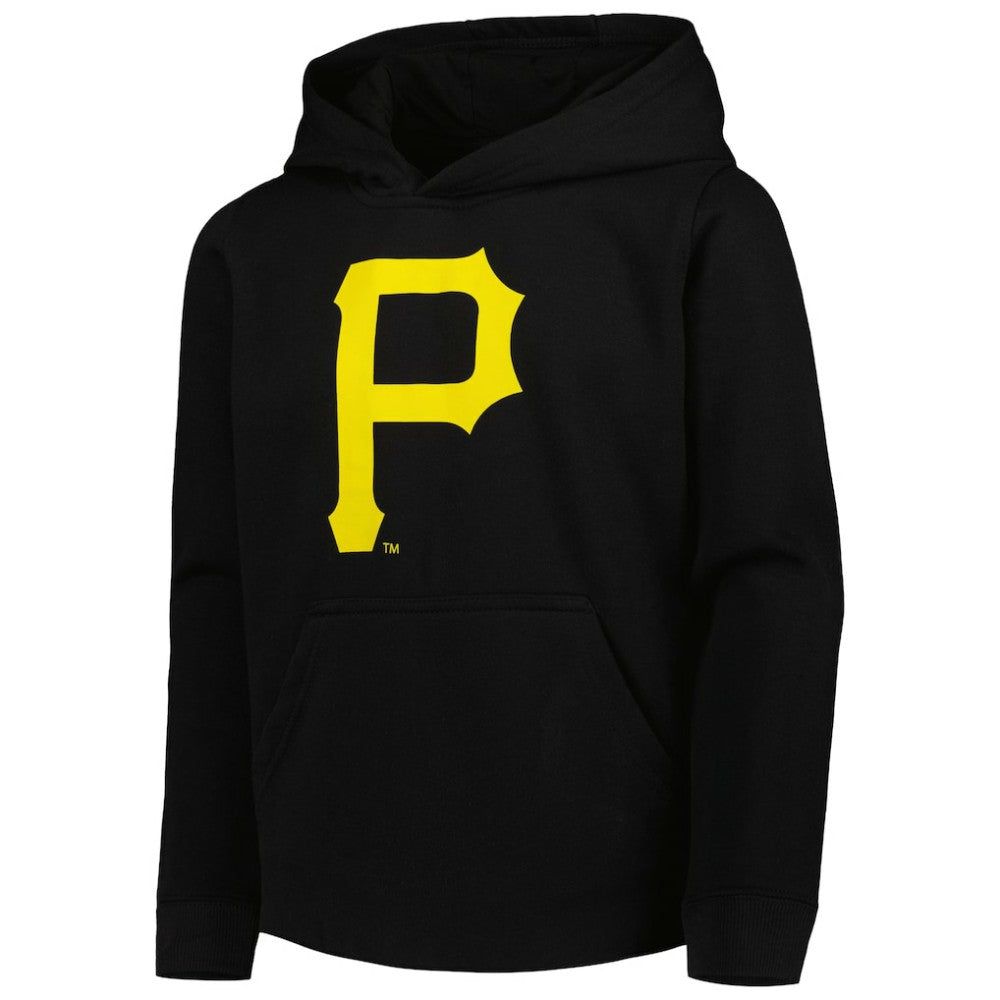 Pittsburgh Pirates Youth Team Primary Logo Pullover Hoodie - Black